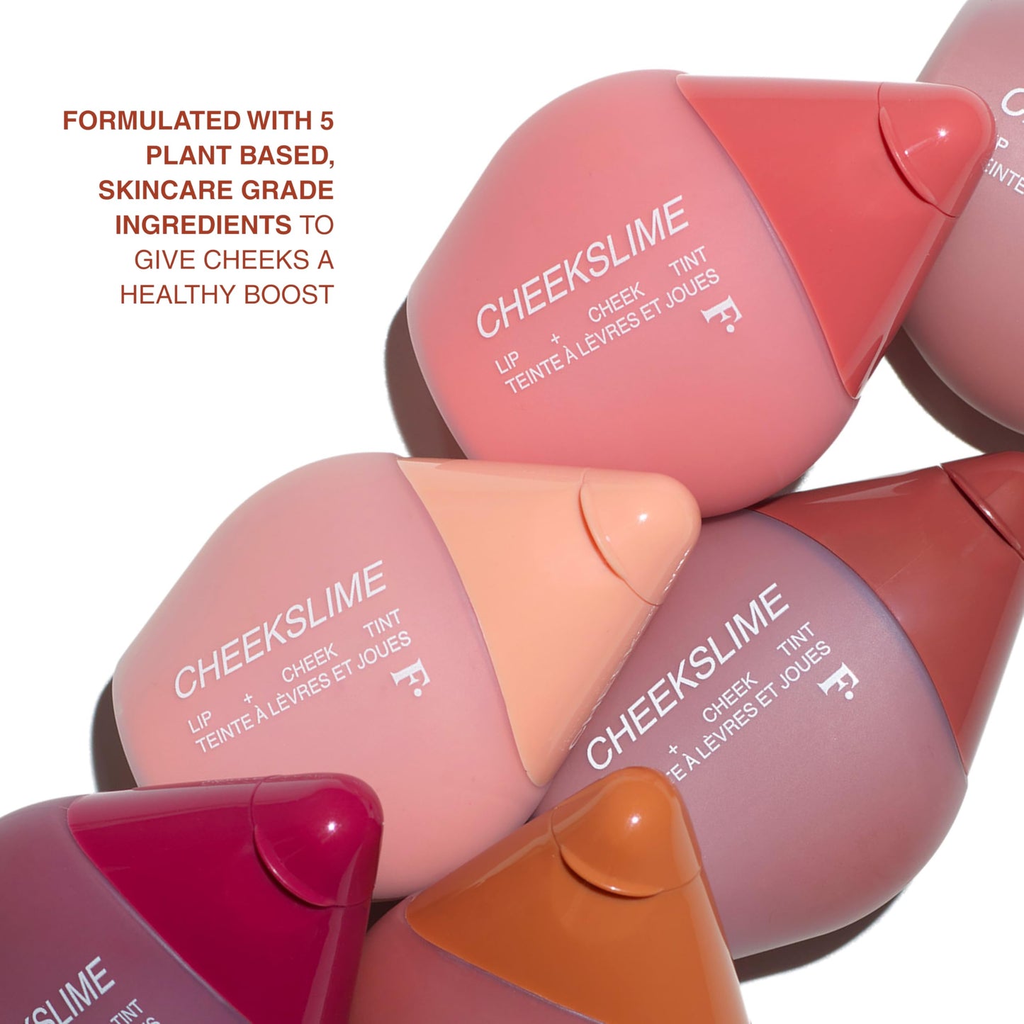 Freck Beauty CHEEKSLIME Lip and Cheek Tint, 15ml | Liquid Cream Blush Makeup, Long Lasting Pigmented Natural Skin Finish | Blends Seamlessly, Dries Down for All Skin Tones | Love Flush (Bright Coral)