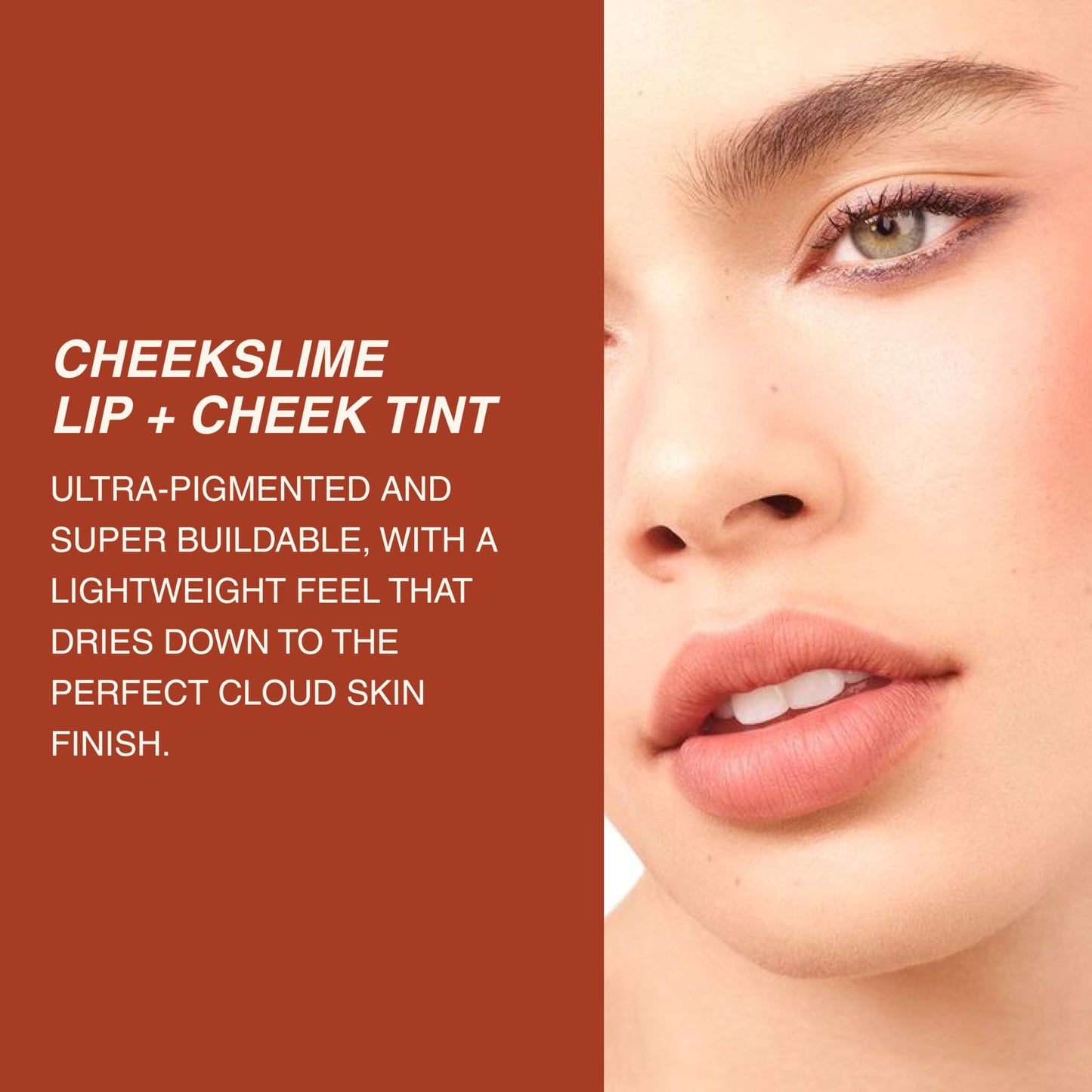 Freck Beauty CHEEKSLIME Lip and Cheek Tint, 15ml | Liquid Cream Blush Makeup, Long Lasting Pigmented Natural Skin Finish | Blends Seamlessly, Dries Down for All Skin Tones | Love Flush (Bright Coral)