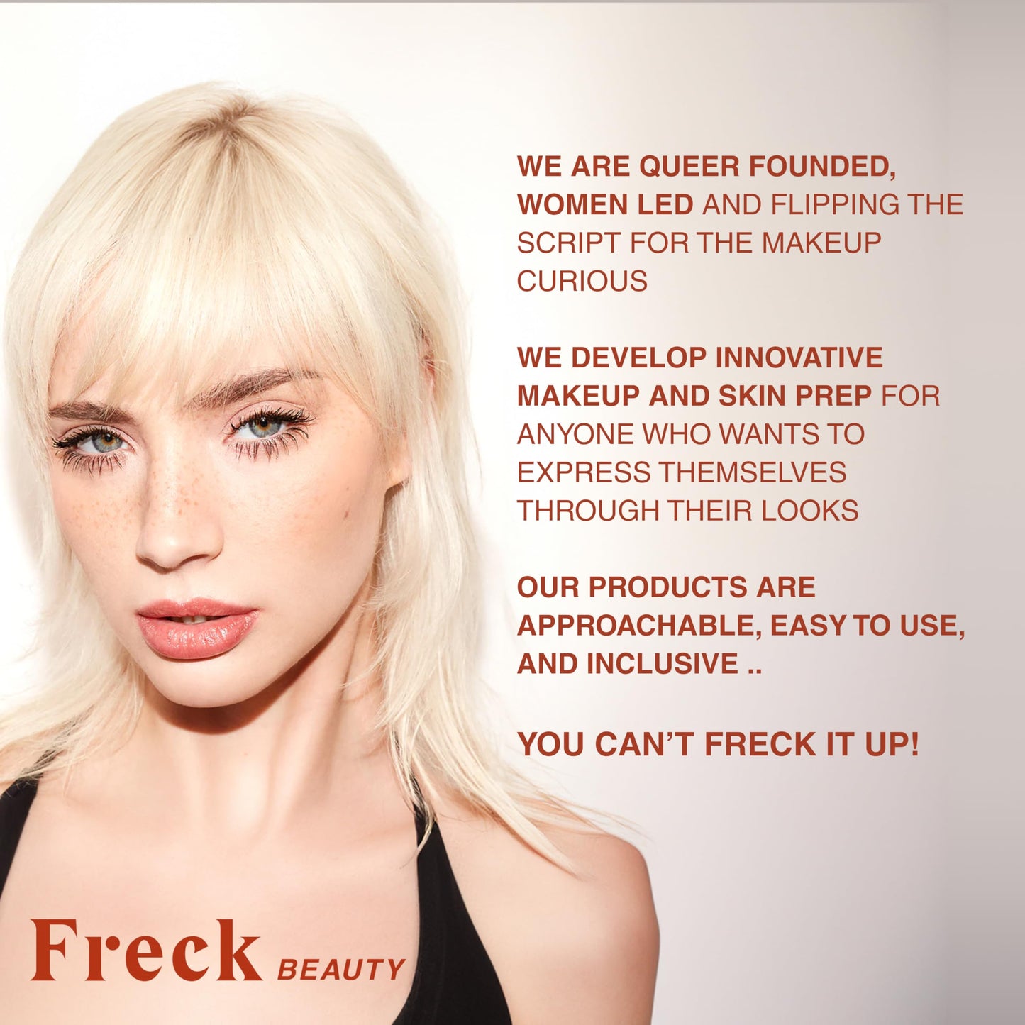 Freck Beauty CHEEKSLIME Lip and Cheek Tint, 15ml | Liquid Cream Blush Makeup, Long Lasting Pigmented Natural Skin Finish | Blends Seamlessly, Dries Down for All Skin Tones | Fielding (Soft Rust)